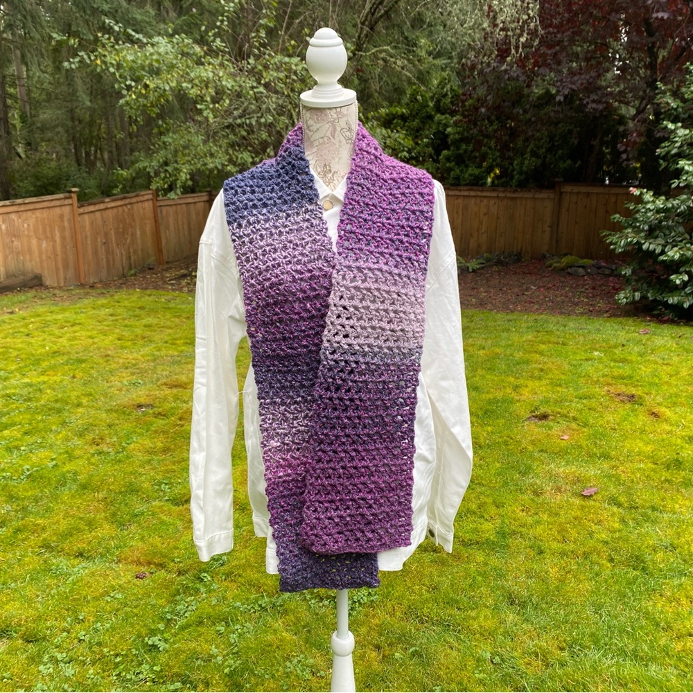 Purple Crochet Scarf